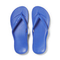 Royal Blue Arch support flip flops top down studio image