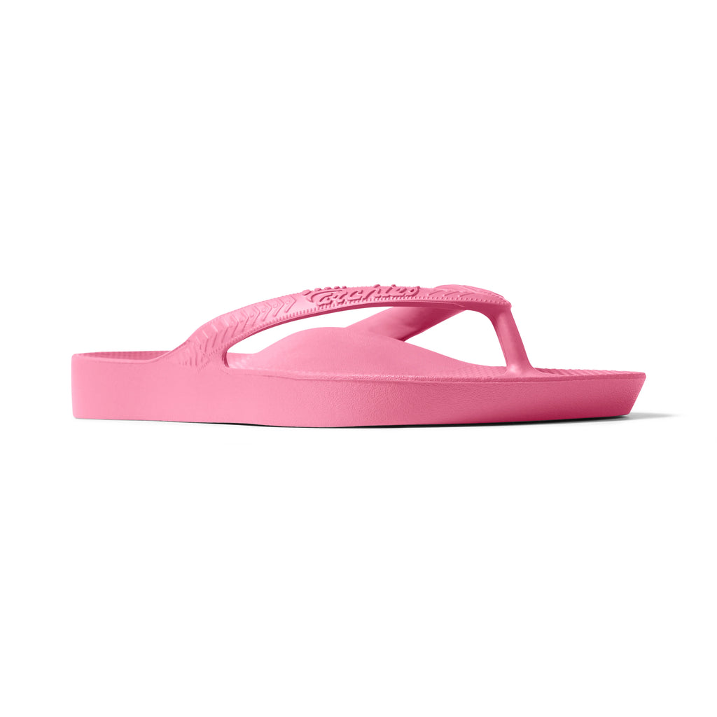 Hot Pink Archies Arch Support Flip Flops shown from the front