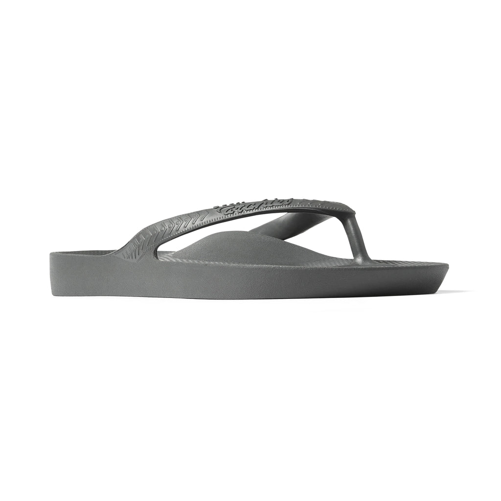 Charcoal Archies Arch support flip flops angle 05