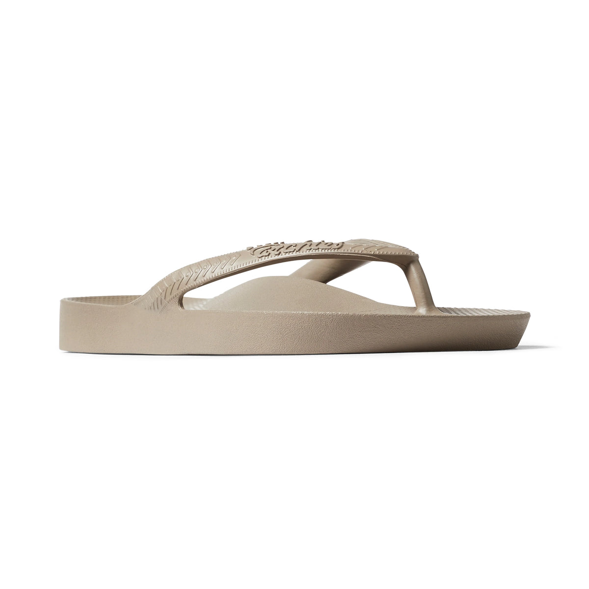 Taupe Archies Arch Support Flip Flops angle 05