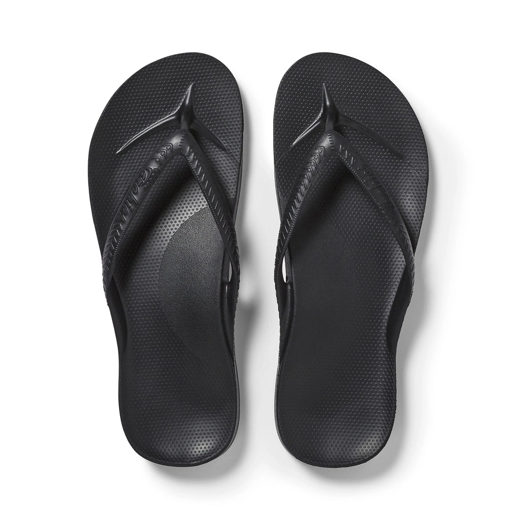 Black Archies Arch Support Flip Flops angle 01